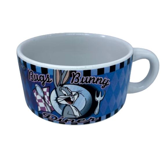 Vintage 1998 Warner Bros. Bugs Bunny Diner Soup Mug - Picture 1 of 8